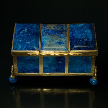 antique 19th century lapis jewelry box