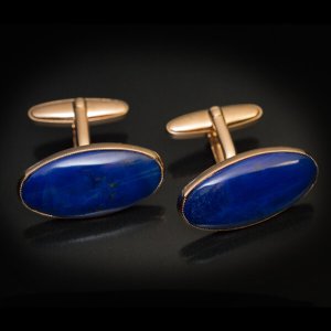 gold and lapis cufflinks