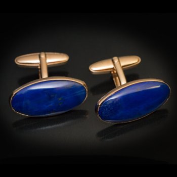 gold and lapis cufflinks