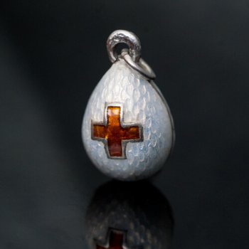 Faberge World War I red cross egg pendant