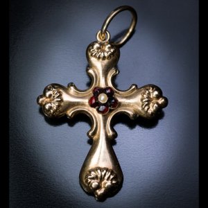 antique gold cross pendant 19th century