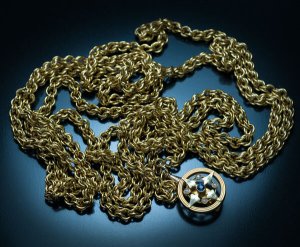 antique gold link necklace