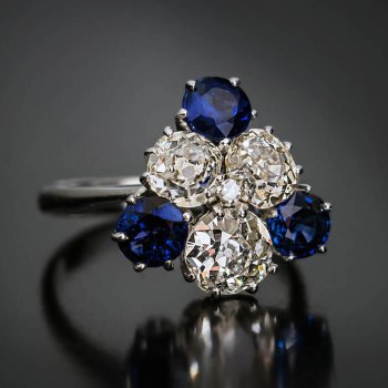 vintage diamond sapphire ring