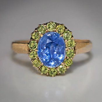 vintage sapphire demantoid ring