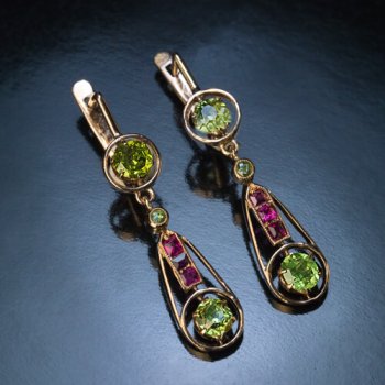 demantoid garnet earrings