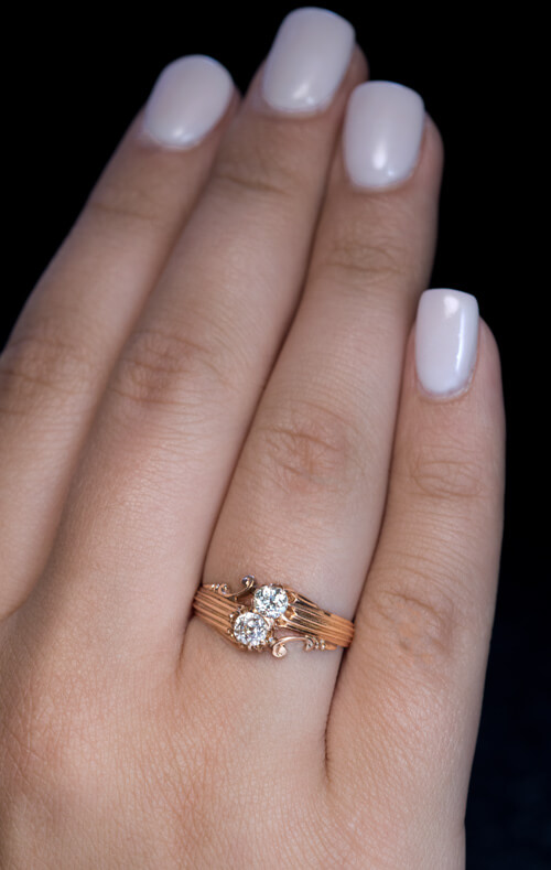marmeren zakdoek verraden Antique Two Stone Diamond Bypass Engagement Ring - Antique Jewelry |  Vintage Rings | Faberge EggsAntique Jewelry | Vintage Rings | Faberge Eggs