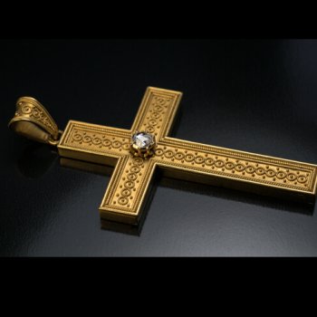 antique gold cross pendant