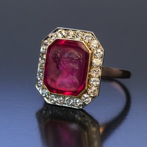 Art Deco vintage cameo ring