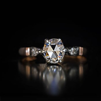 old rose cut diamond engagement ring