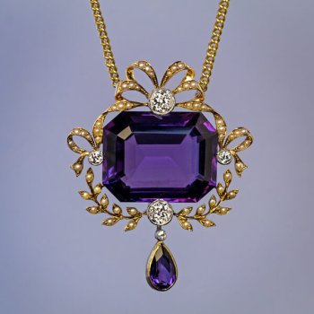 antique amethyst necklace