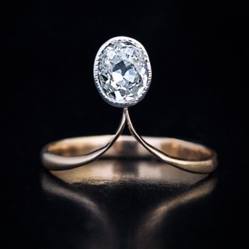 antique cushion cut diamond engagement ring