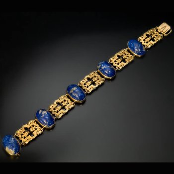 lapis and gold antique bracelet