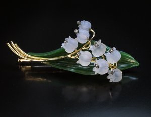 Vintage Lily Of The Valley Brooch