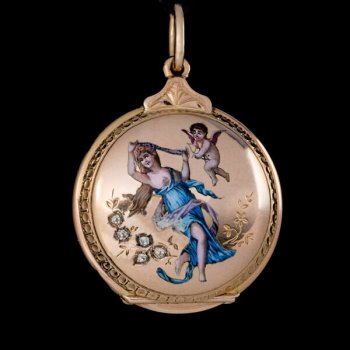 Belle Epoque antique Swiss enamel pendant