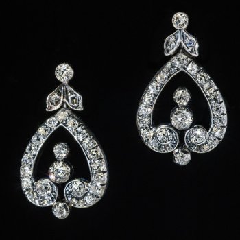 antique early 1900s edwardian diamond dangle earrings