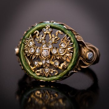ring with Russian Imperial eagle