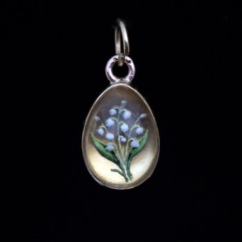 Lilly of the valley egg pendant