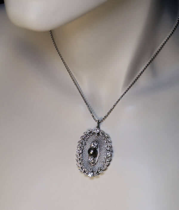 Belle Epoque Antique Pearl Diamond Platinum Pendant - Antique Jewelry ...