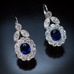 vintage sapphire diamond earrings