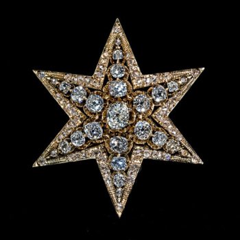 antique Victorian diamond star brooch pendant