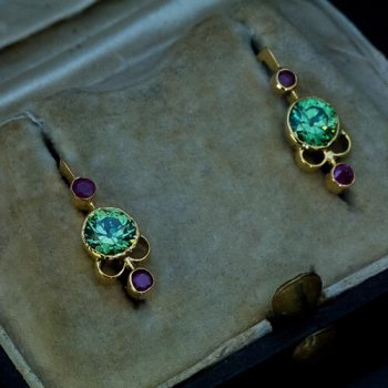 Russian demantoid earrings