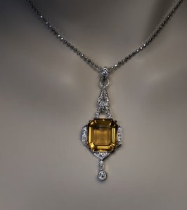 vintage citrine pendant