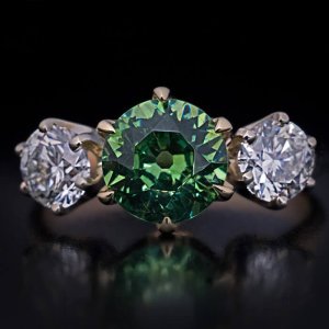 demantoid garnet ring