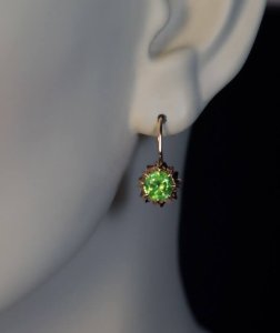 demantoid earrings over 1 carat