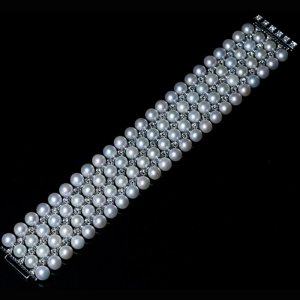 vintage Art Deco pearl cuff bracelet