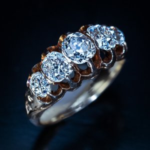 antique Victorian 5 stone diamond ring