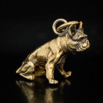 antique boxer dog charm pendant