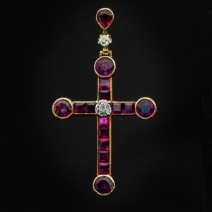 antique ruby cross