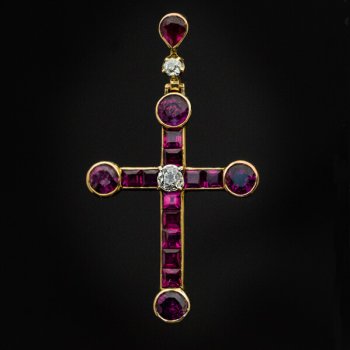 antique ruby cross