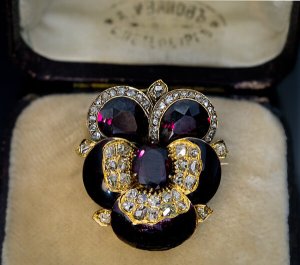 antique Victorian pansy brooch