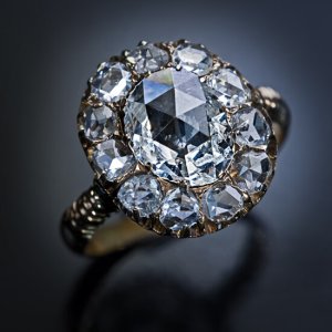 old rose cut diamond ring