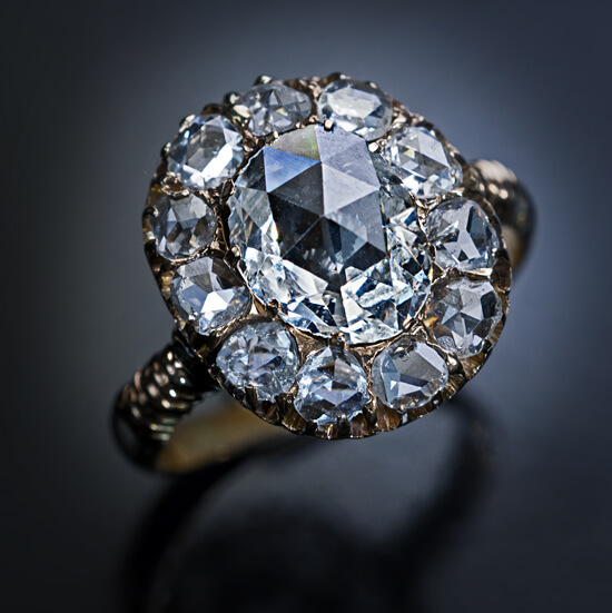 Antique 19th Century Rose Cut Diamond Gold Engagement Ring - Antique ...