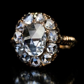 antique rose cut diamond engagement ring