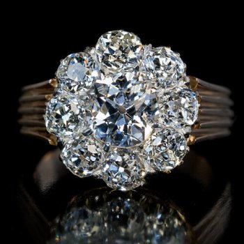 antique old mine cut diamond engagement ring