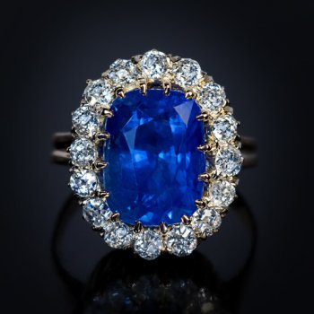 antique 8.66 ct natural unheated sapphire engagement ring