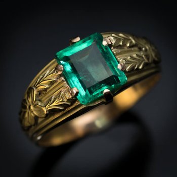 antique emerald men's ring