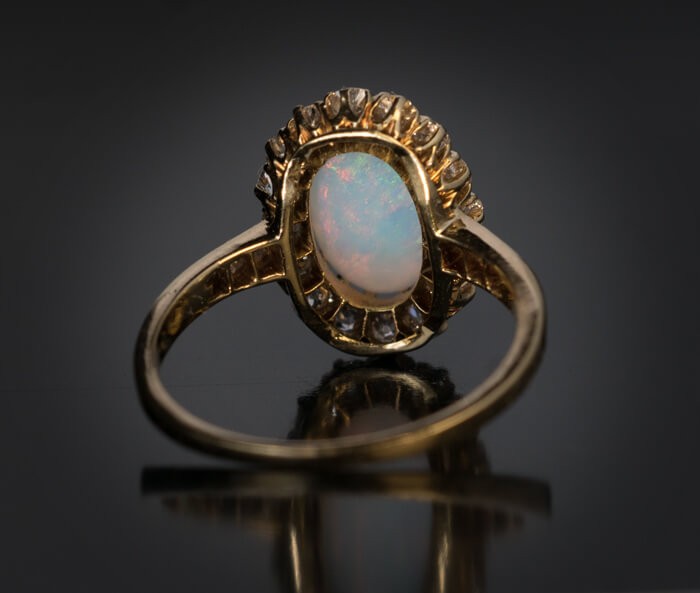 Antique Victorian Opal Diamond Cluster Ring – Laurelle Antique Jewellery