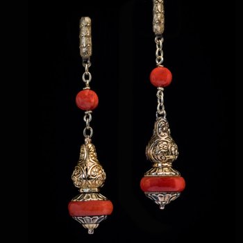 antique coral earrings