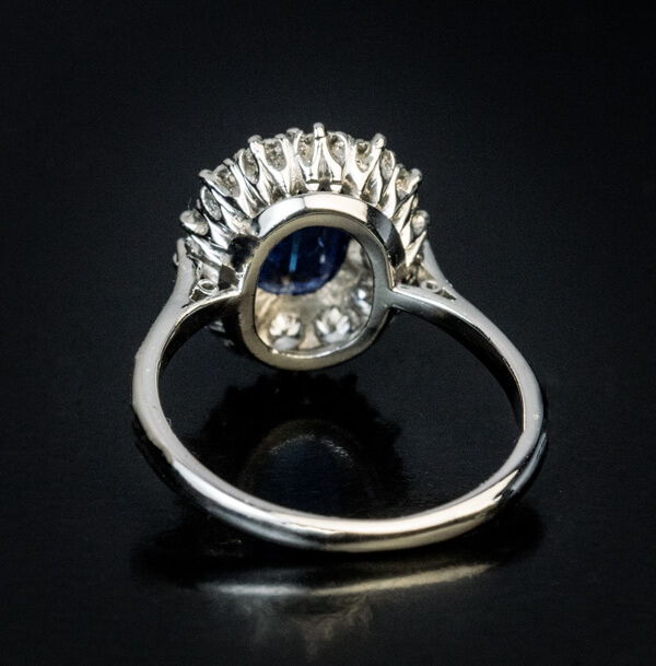 Vintage 1930s Sapphire Diamond Platinum Engagement Ring - Antique ...