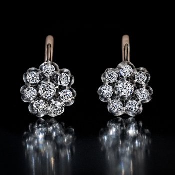 old mine cut diamond earrings