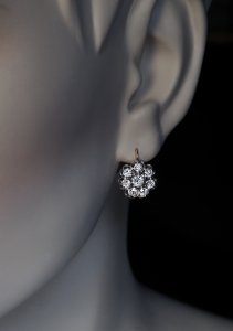 antique diamond cluster earrings