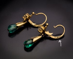 antique emerald drop earrings