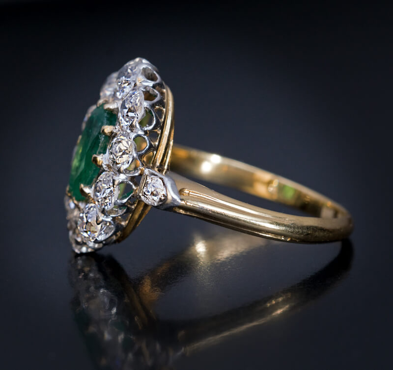 Art Deco Emerald Rings Uk - Art Deco Filigree Camphor Crystal & Diamond ...