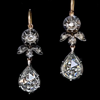 antique old rose cut diamond earrings