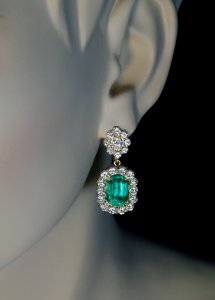 Ural Mountains Russian emerald earrings