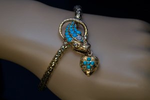 antique snake gold bracelet